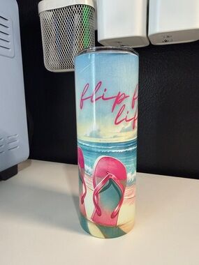 Flip Flop Life Beach Stainless Tumbler - Pink